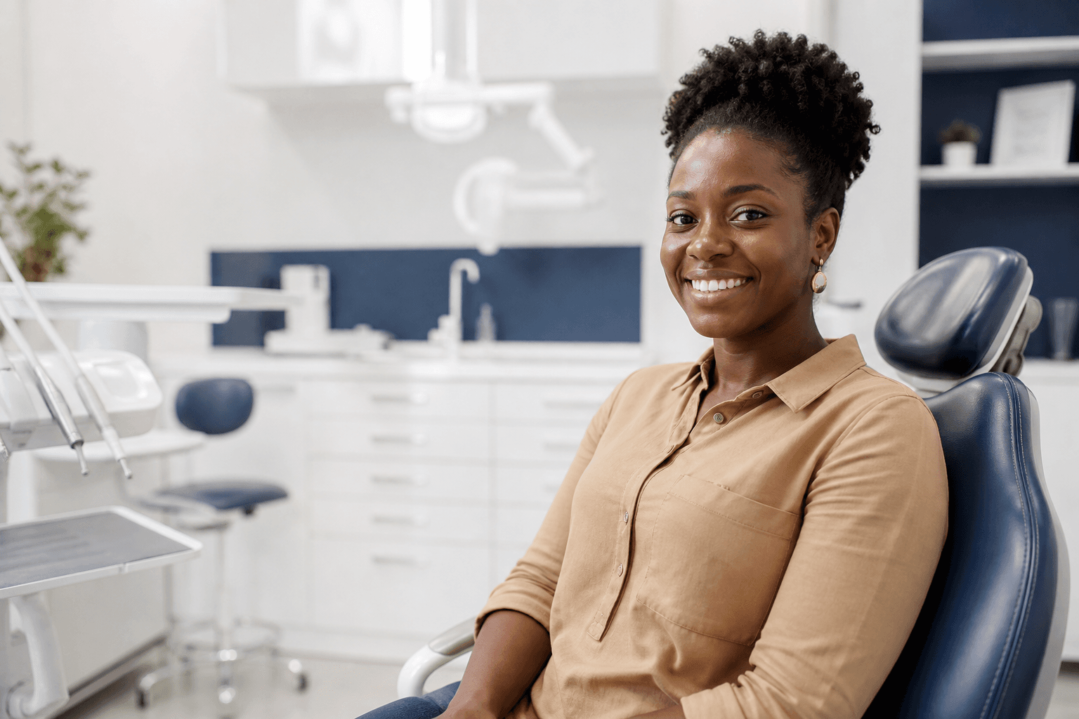 Patient receiving attentive dental care